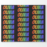 [ Thumbnail: Rainbow First Name "Olivia"; Fun & Colorful Wrapping Paper ]