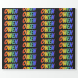 [ Thumbnail: Rainbow First Name "Owen"; Fun & Colorful Wrapping Paper ]