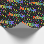 [ Thumbnail: Rainbow First Name "Patrick" + Stars Wrapping Paper ]