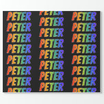 [ Thumbnail: Rainbow First Name "Peter"; Fun & Colorful Wrapping Paper ]