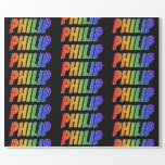 [ Thumbnail: Rainbow First Name "Philip"; Fun & Colorful Wrapping Paper ]