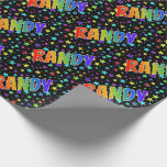 [ Thumbnail: Rainbow First Name "Randy" + Stars Wrapping Paper ]