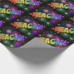 [ Thumbnail: Rainbow First Name "Reagan" + Fireworks Wrapping Paper ]
