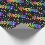[ Thumbnail: Rainbow First Name "Rhonda" + Stars Wrapping Paper ]