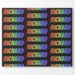 [ Thumbnail: Rainbow First Name "Richard"; Fun & Colorful Wrapping Paper ]
