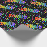 [ Thumbnail: Rainbow First Name "Ronald" + Stars Wrapping Paper ]