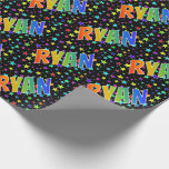 [ Thumbnail: Rainbow First Name "Ryan" + Stars Wrapping Paper ]