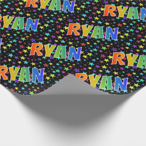 Rainbow First Name RYAN  Stars Wrapping Paper