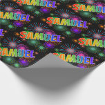[ Thumbnail: Rainbow First Name "Samuel" + Fireworks Wrapping Paper ]