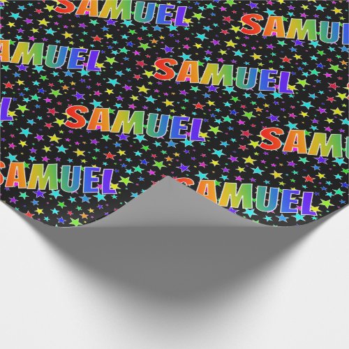 Rainbow First Name SAMUEL  Stars Wrapping Paper
