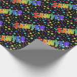[ Thumbnail: Rainbow First Name "Sawyer" + Stars Wrapping Paper ]
