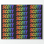 [ Thumbnail: Rainbow First Name "Scott"; Fun & Colorful Wrapping Paper ]