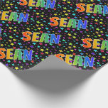 [ Thumbnail: Rainbow First Name "Sean" + Stars Wrapping Paper ]