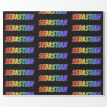 [ Thumbnail: Rainbow First Name "Sebastian"; Fun & Colorful Wrapping Paper ]