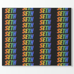 [ Thumbnail: Rainbow First Name "Seth"; Fun & Colorful Wrapping Paper ]