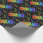 [ Thumbnail: Rainbow First Name "Shane" + Stars Wrapping Paper ]