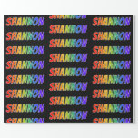 [ Thumbnail: Rainbow First Name "Shannon"; Fun & Colorful Wrapping Paper ]