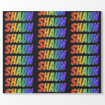 [ Thumbnail: Rainbow First Name "Shaun"; Fun & Colorful Wrapping Paper ]