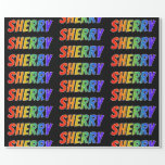 [ Thumbnail: Rainbow First Name "Sherry"; Fun & Colorful Wrapping Paper ]