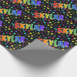 [ Thumbnail: Rainbow First Name "Skylar" + Stars Wrapping Paper ]