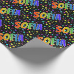 Rainbow First Name &quot;SOFIA&quot; + Stars Wrapping Paper