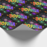 [ Thumbnail: Rainbow First Name "Sophia" + Fireworks Wrapping Paper ]