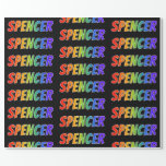 [ Thumbnail: Rainbow First Name "Spencer"; Fun & Colorful Wrapping Paper ]