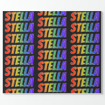 [ Thumbnail: Rainbow First Name "Stella"; Fun & Colorful Wrapping Paper ]