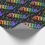 [ Thumbnail: Rainbow First Name "Stella" + Stars Wrapping Paper ]