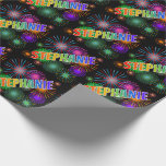 [ Thumbnail: Rainbow First Name "Stephanie" + Fireworks Wrapping Paper ]