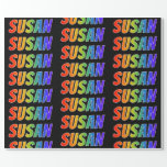 [ Thumbnail: Rainbow First Name "Susan"; Fun & Colorful Wrapping Paper ]