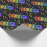 [ Thumbnail: Rainbow First Name "Teresa" + Stars Wrapping Paper ]