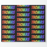 [ Thumbnail: Rainbow First Name "Thomas"; Fun & Colorful Wrapping Paper ]