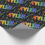 [ Thumbnail: Rainbow First Name "Tyler" + Stars Wrapping Paper ]