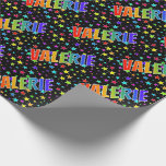 [ Thumbnail: Rainbow First Name "Valerie" + Stars Wrapping Paper ]