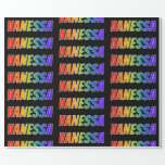 [ Thumbnail: Rainbow First Name "Vanessa"; Fun & Colorful Wrapping Paper ]