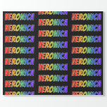 [ Thumbnail: Rainbow First Name "Veronica"; Fun & Colorful Wrapping Paper ]