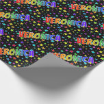 [ Thumbnail: Rainbow First Name "Veronica" + Stars Wrapping Paper ]