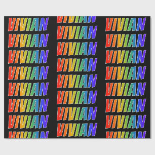 Rainbow First Name "VIVIAN"; Fun & Colorful Wrapping Paper