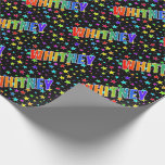[ Thumbnail: Rainbow First Name "Whitney" + Stars Wrapping Paper ]