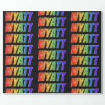 [ Thumbnail: Rainbow First Name "Wyatt"; Fun & Colorful Wrapping Paper ]