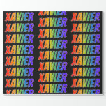 [ Thumbnail: Rainbow First Name "Xavier"; Fun & Colorful Wrapping Paper ]