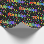 [ Thumbnail: Rainbow First Name "Yolanda" + Stars Wrapping Paper ]