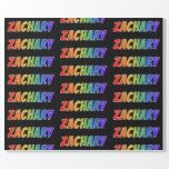 [ Thumbnail: Rainbow First Name "Zachary"; Fun & Colorful Wrapping Paper ]