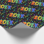 [ Thumbnail: Rainbow First Name "Zoey" + Stars Wrapping Paper ]