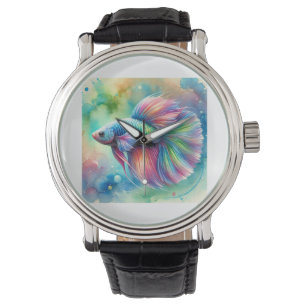 Rainbow Fish 040924AREF114 - Watercolor Watch