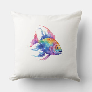 Rainbow Fish 3 Large Throw Pillow