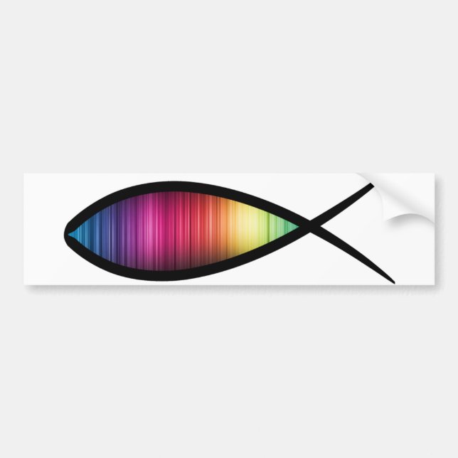 Rainbow Fish Bumper Sticker (Front)