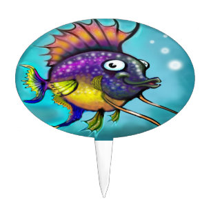 Rainbow Fish Cake Topper