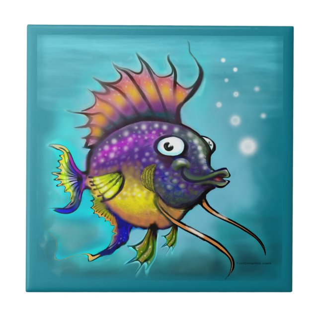 Rainbow Fish Ceramic Tile (Front)